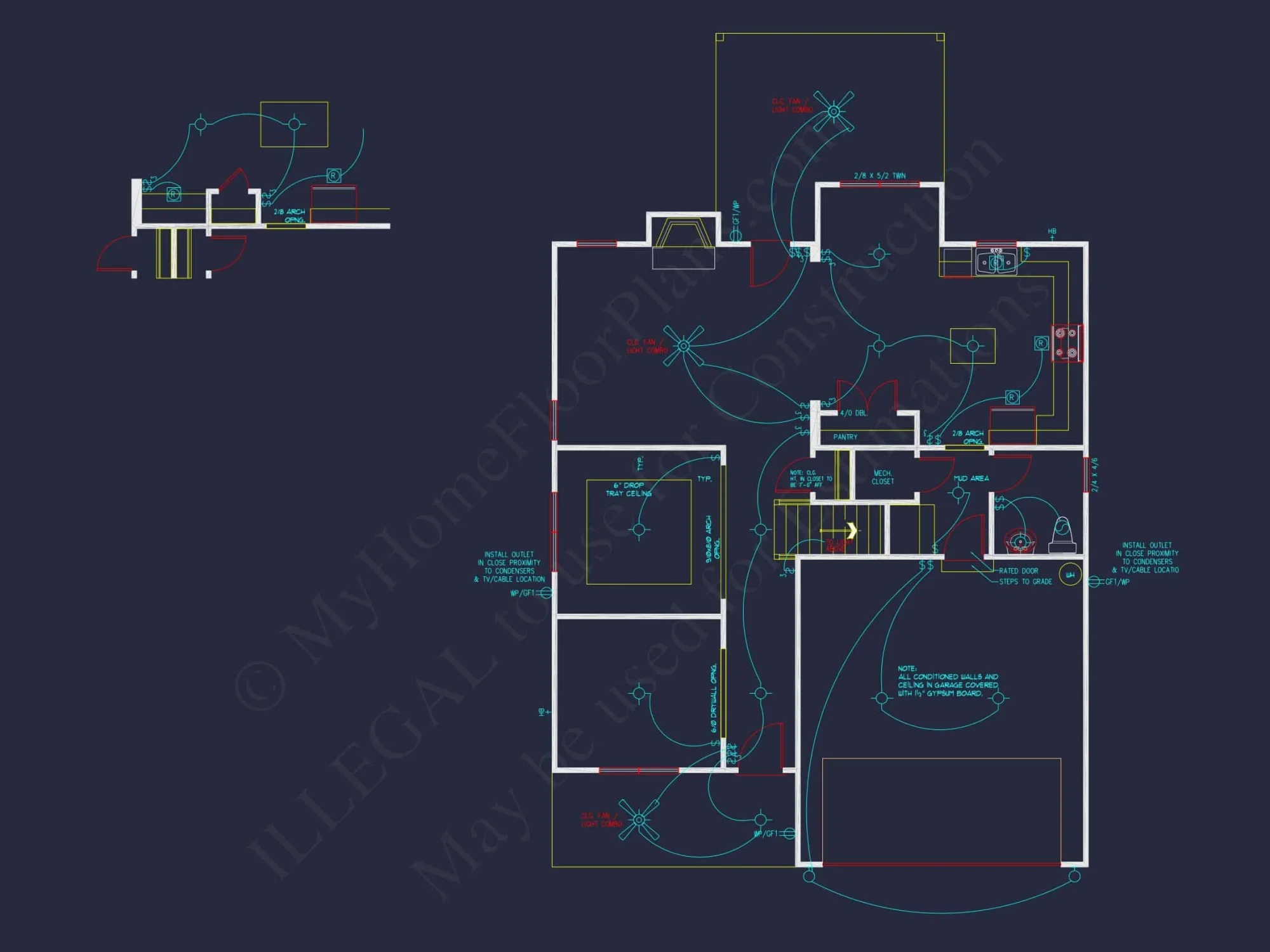 Modern Craftsman house Floor Plan Blueprint for 2.5 Story Designs