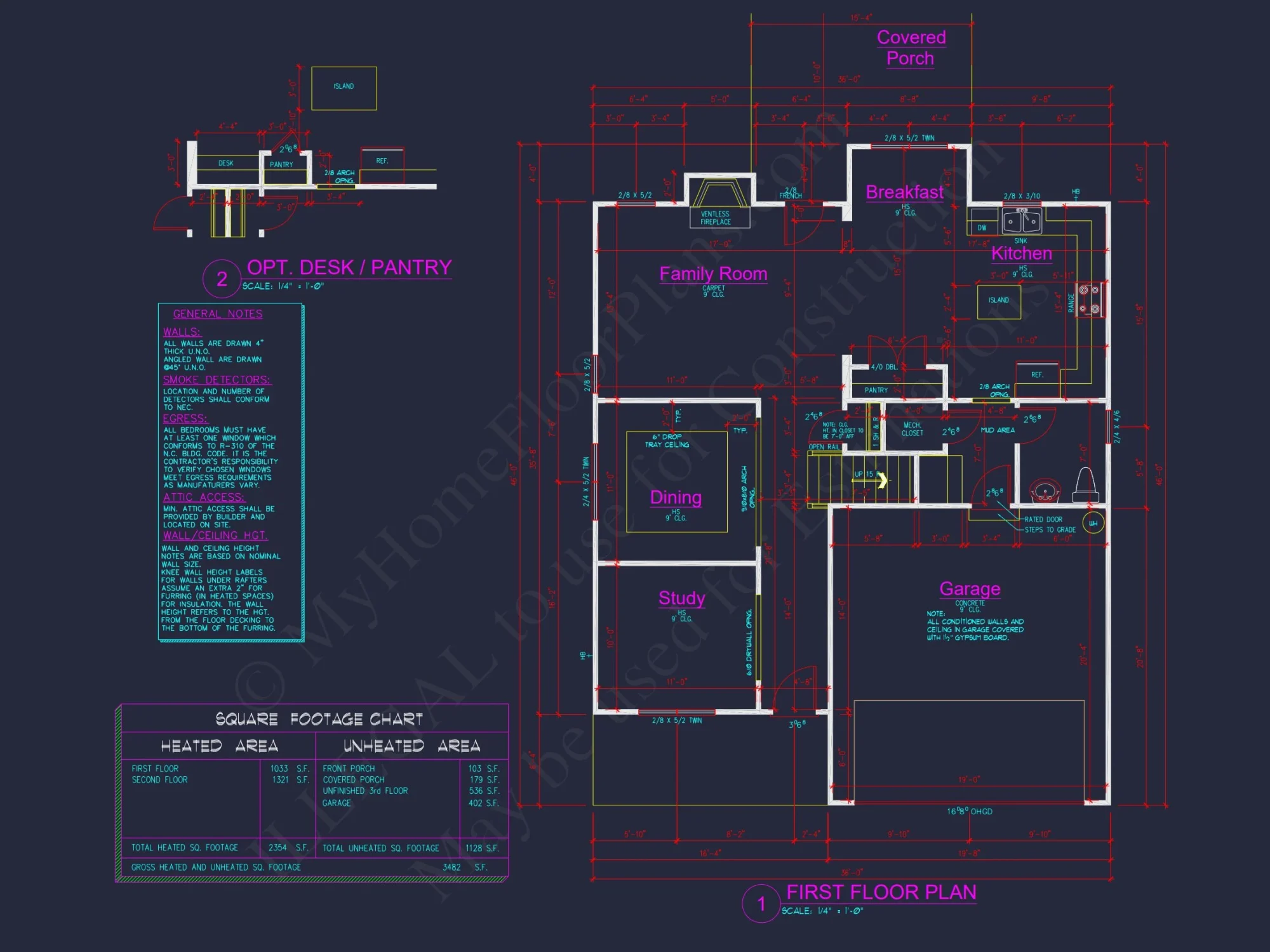 Modern Craftsman house Floor Plan Blueprint for 2.5 Story Designs