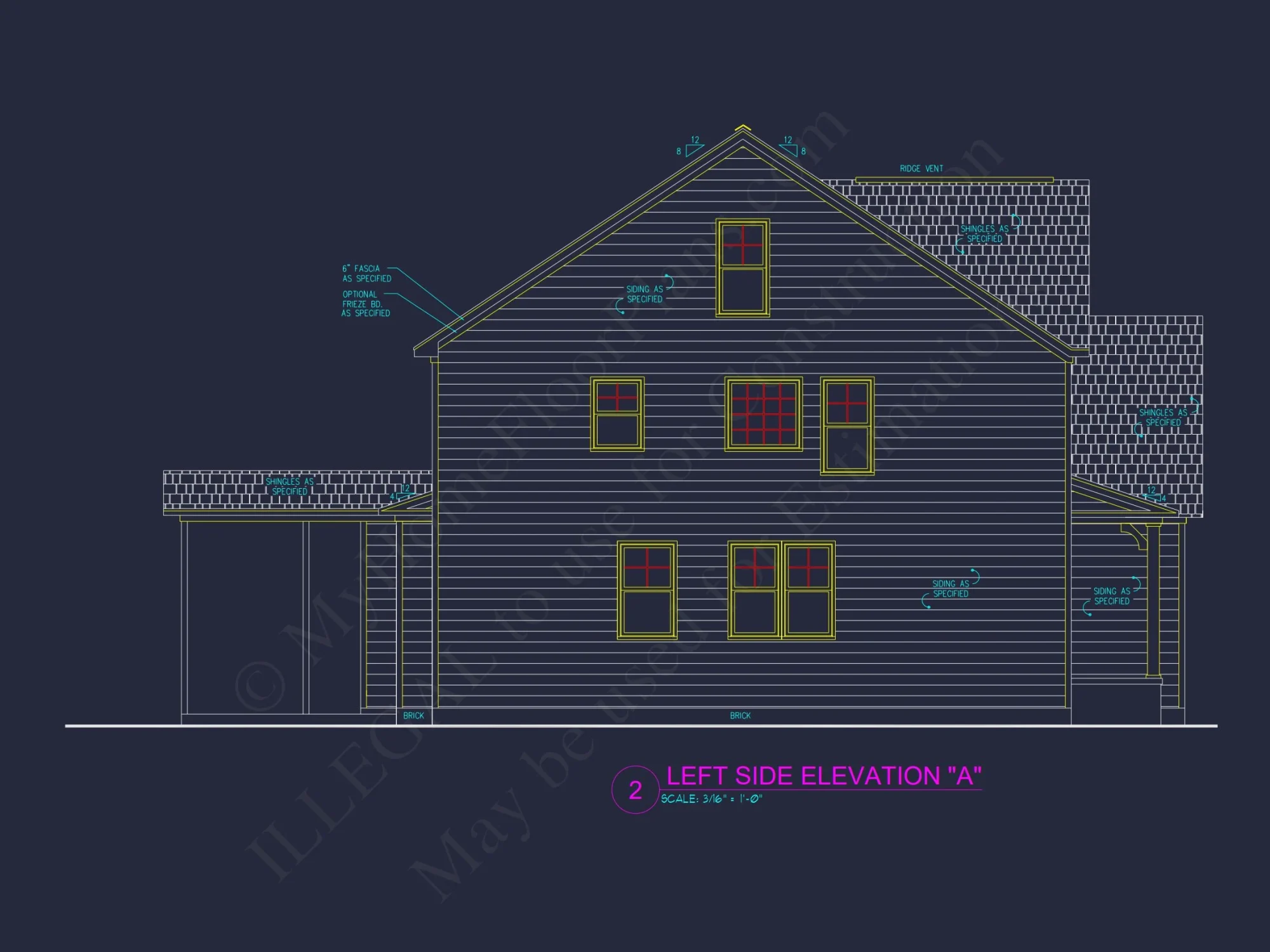 Modern Craftsman house Floor Plan Blueprint for 2.5 Story Designs