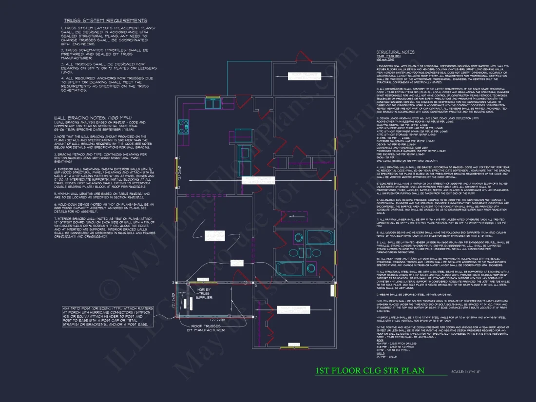 Compact Single-Family house Plan with Blueprint Designs in CAD