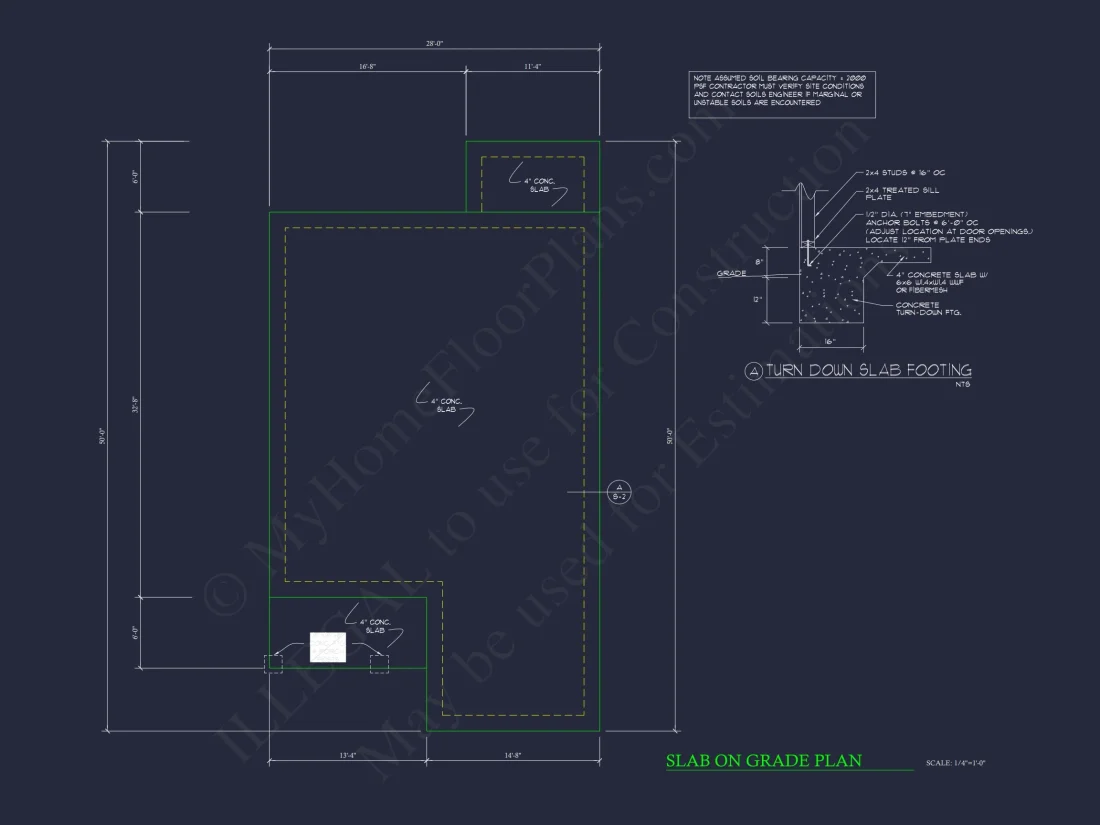 Compact Single-Family house Plan with Blueprint Designs in CAD