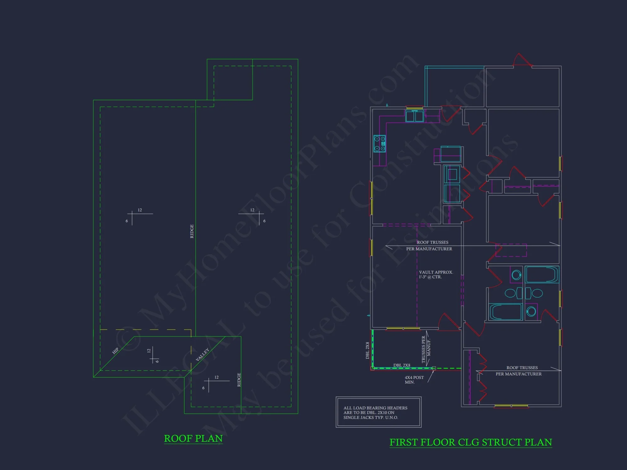 Compact Single-Family house Plan with Blueprint Designs in CAD