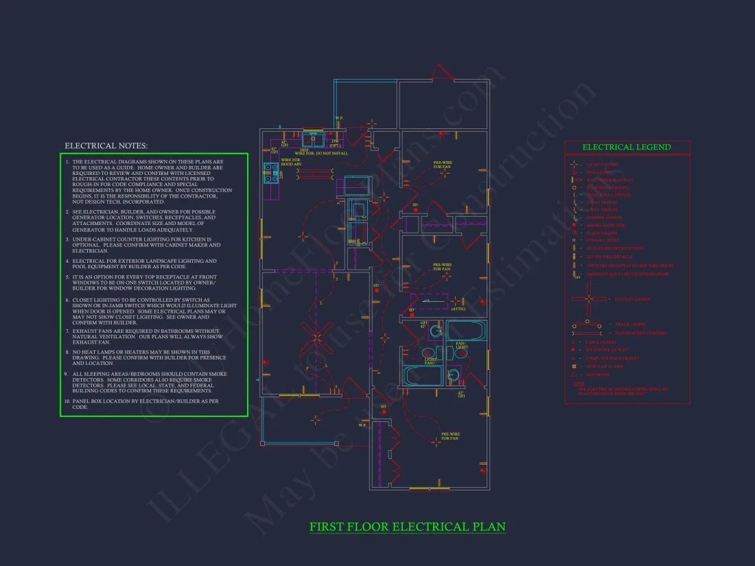 Compact Single-Family house Plan with Blueprint Designs in CAD