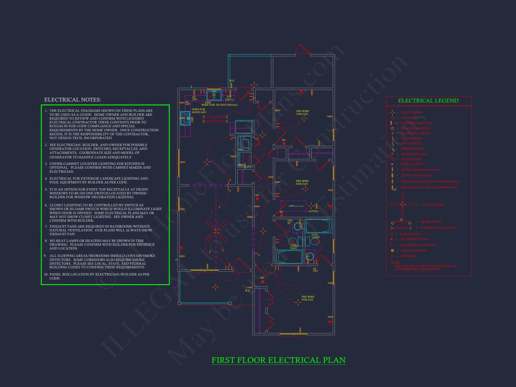 Compact Single-Family house Plan with Blueprint Designs in CAD