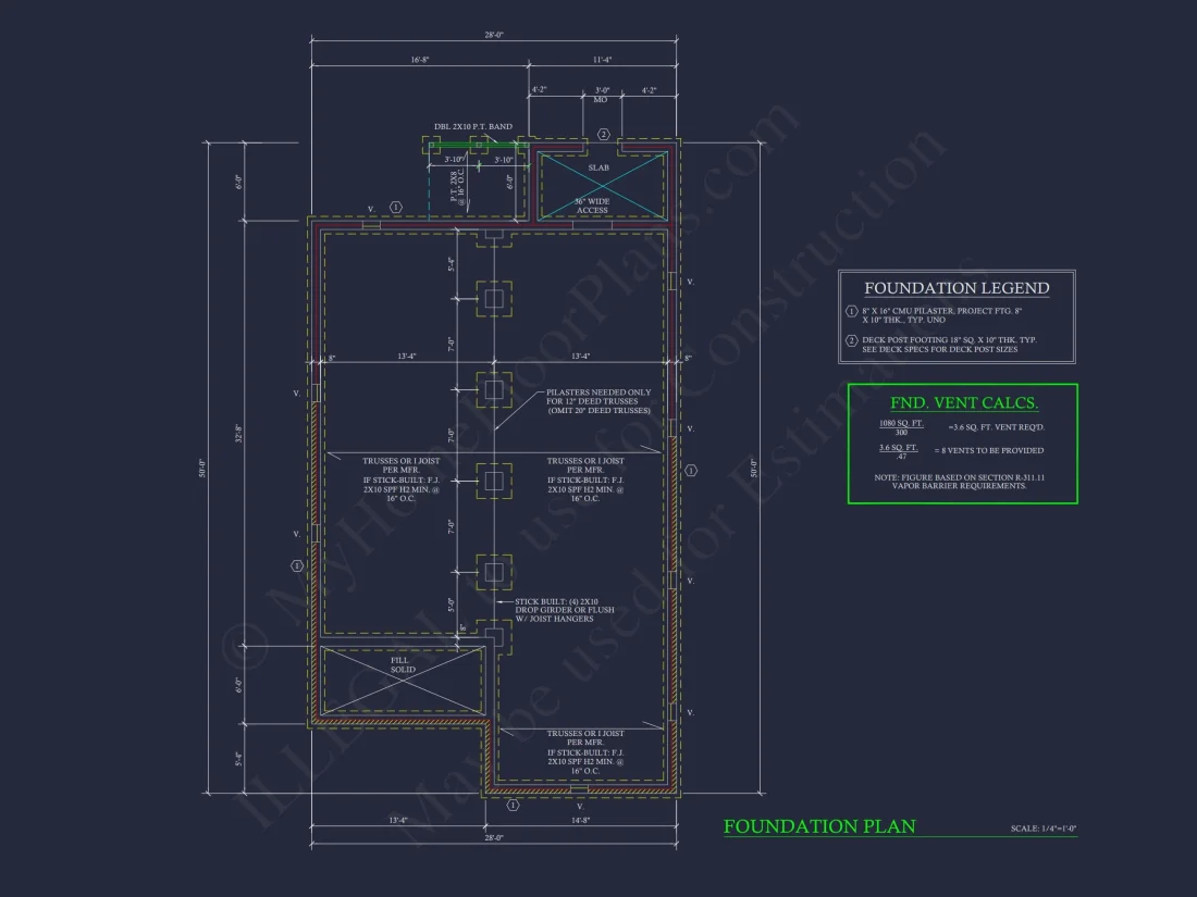 Compact Single-Family house Plan with Blueprint Designs in CAD