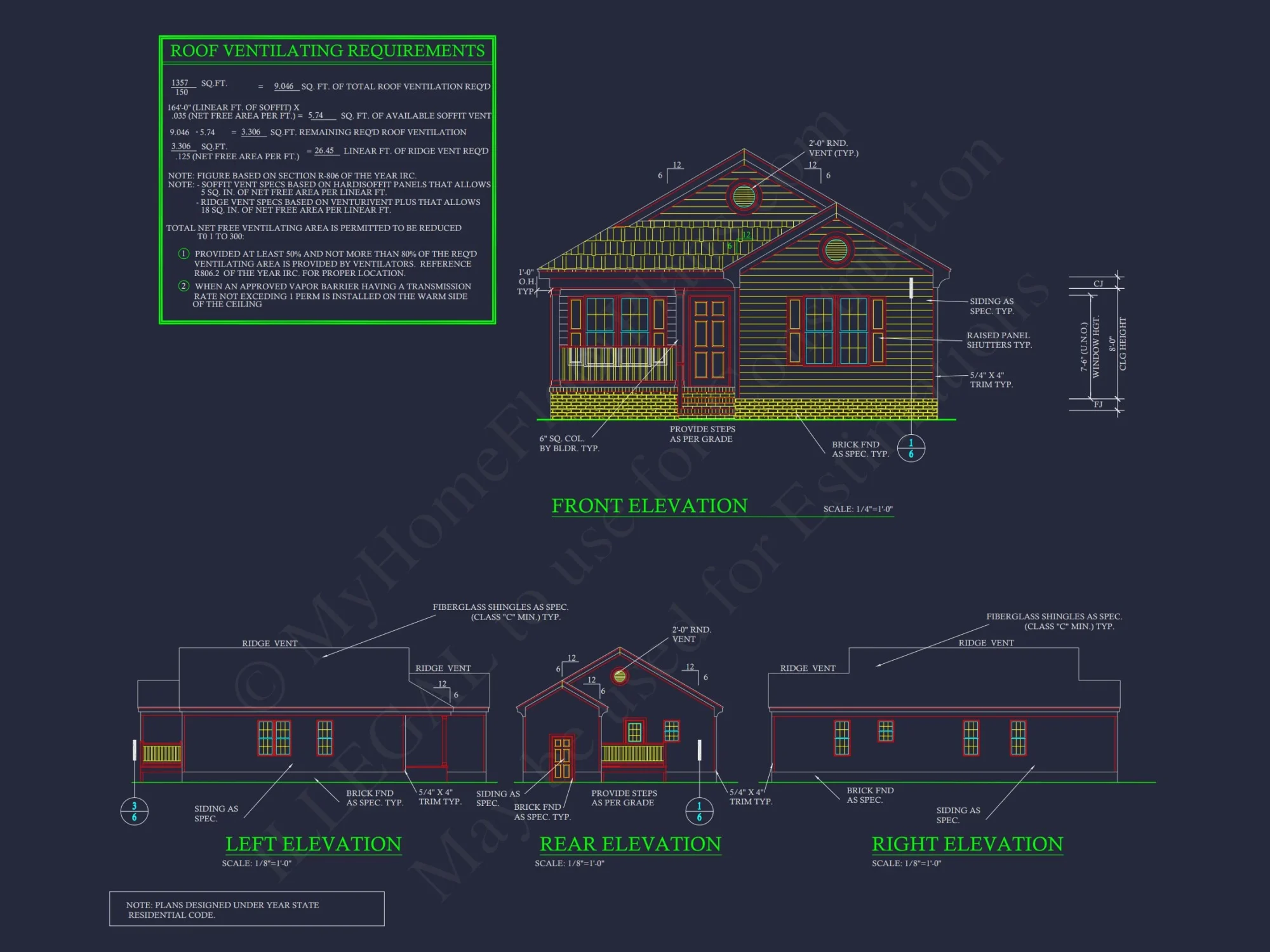 Compact Single-Family house Plan with Blueprint Designs in CAD