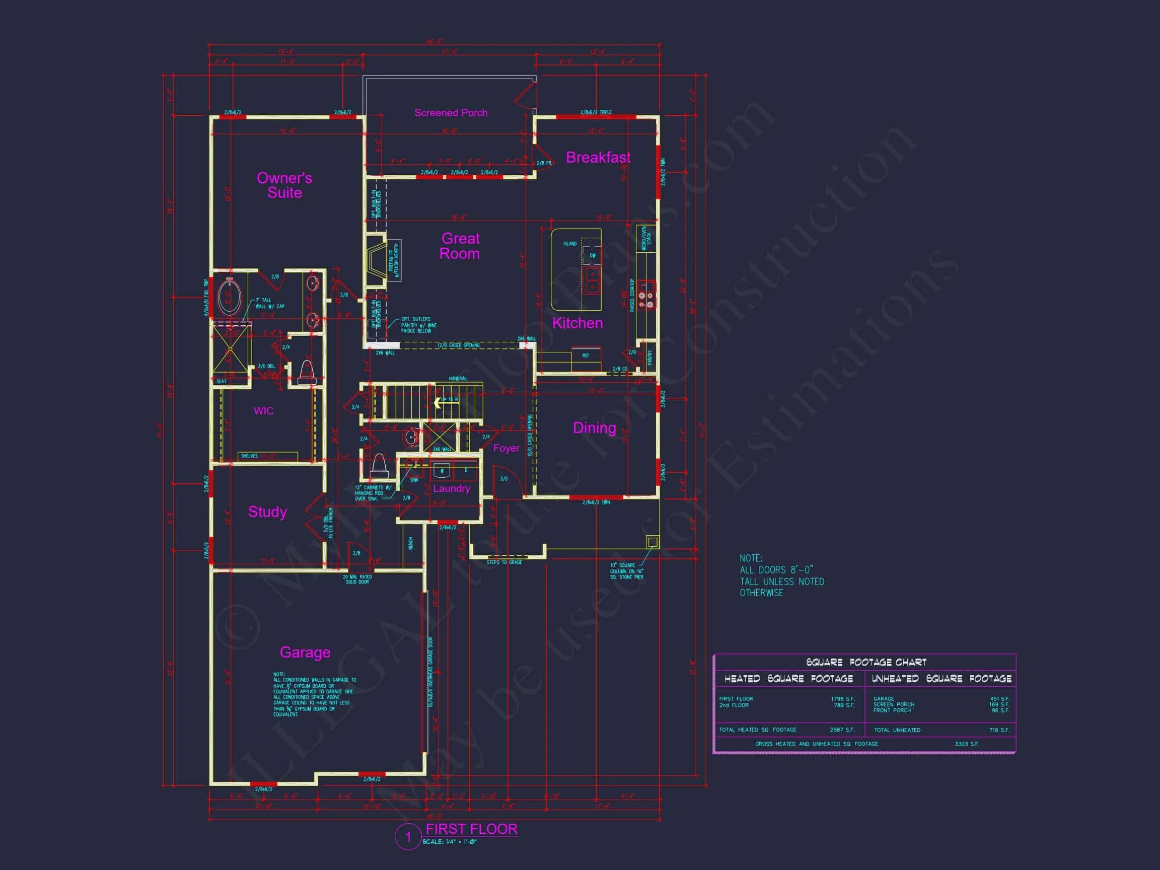Modern Craftsman house Plan - Floor Plans with CAD Designs