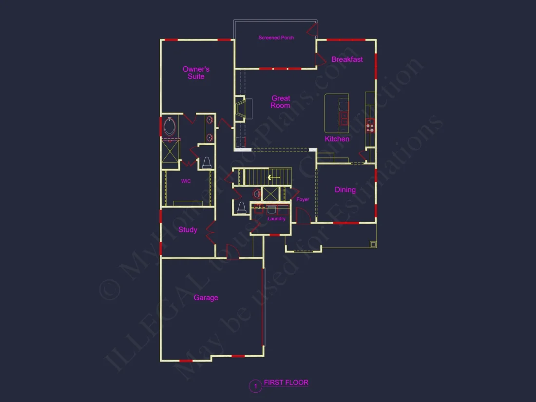 Modern Craftsman house Plan - Floor Plans with CAD Designs