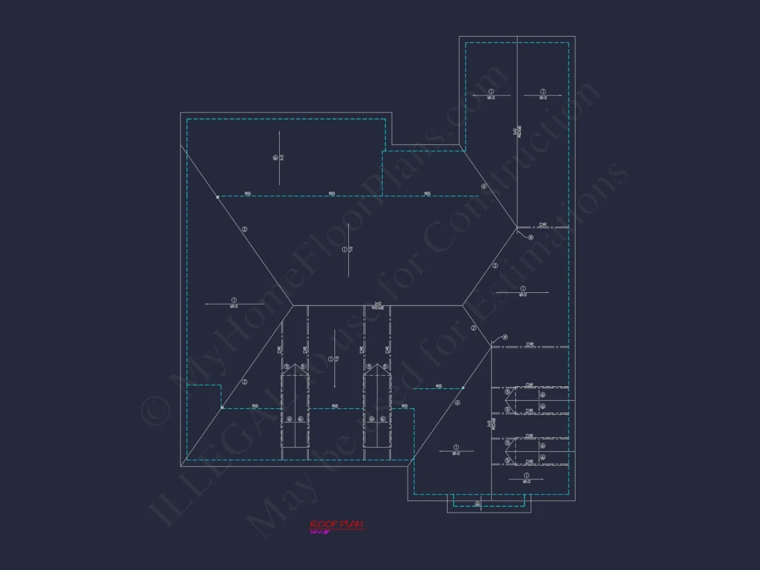 Traditional house Plan with 1 Story, CAD Designs & Floor Blueprint