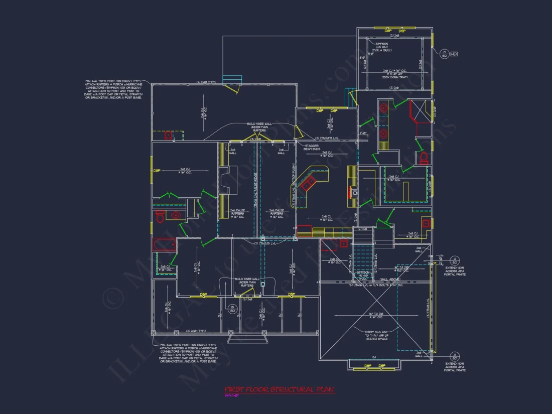 Traditional house Plan with 1 Story, CAD Designs & Floor Blueprint