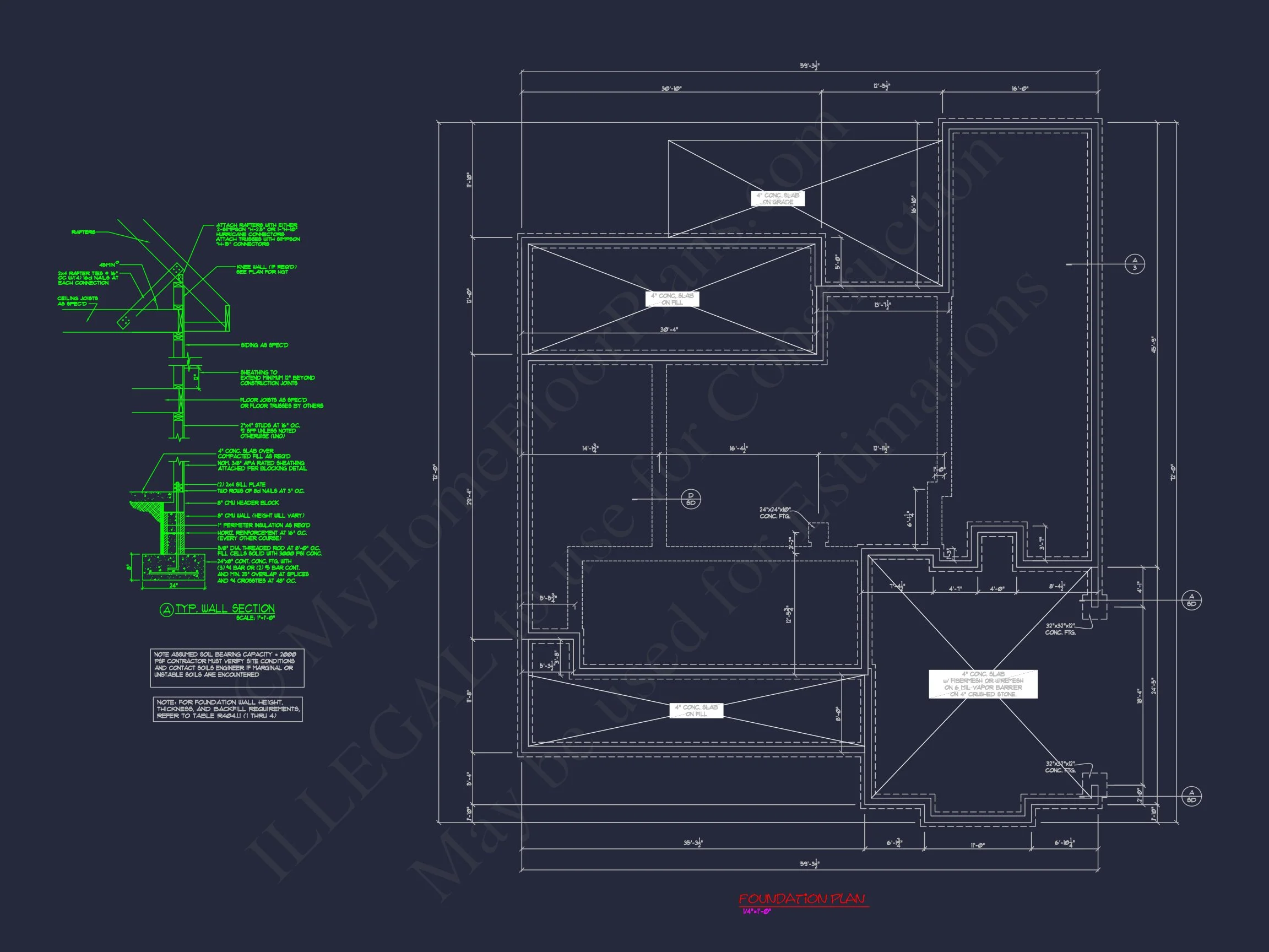 Traditional house Plan with 1 Story, CAD Designs & Floor Blueprint