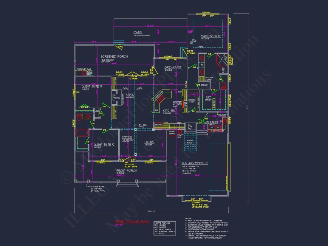 Traditional house Plan with 1 Story, CAD Designs & Floor Blueprint