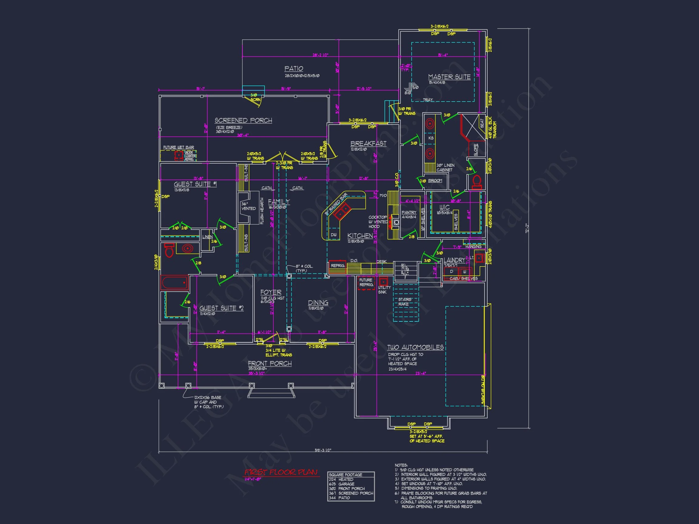 Traditional house Plan with 1 Story, CAD Designs & Floor Blueprint