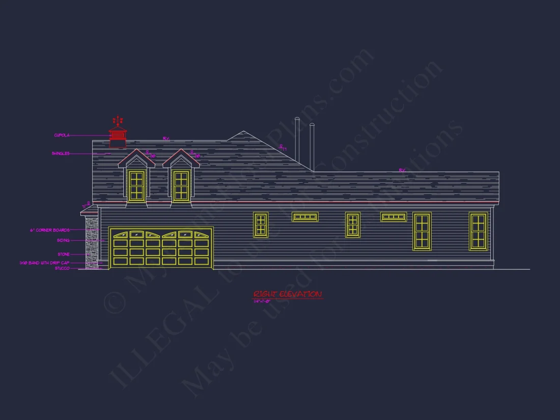 Traditional house Plan with 1 Story, CAD Designs & Floor Blueprint