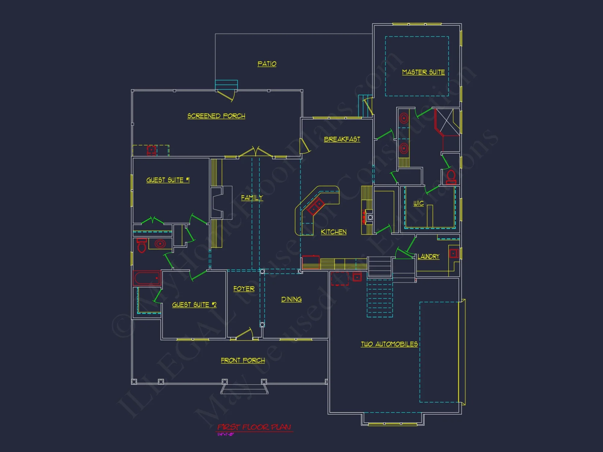 Traditional house Plan with 1 Story, CAD Designs & Floor Blueprint