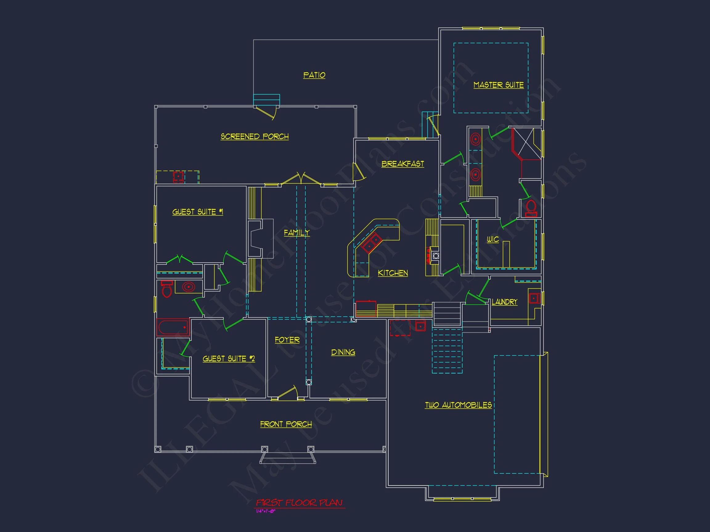 Traditional house Plan with 1 Story, CAD Designs & Floor Blueprint