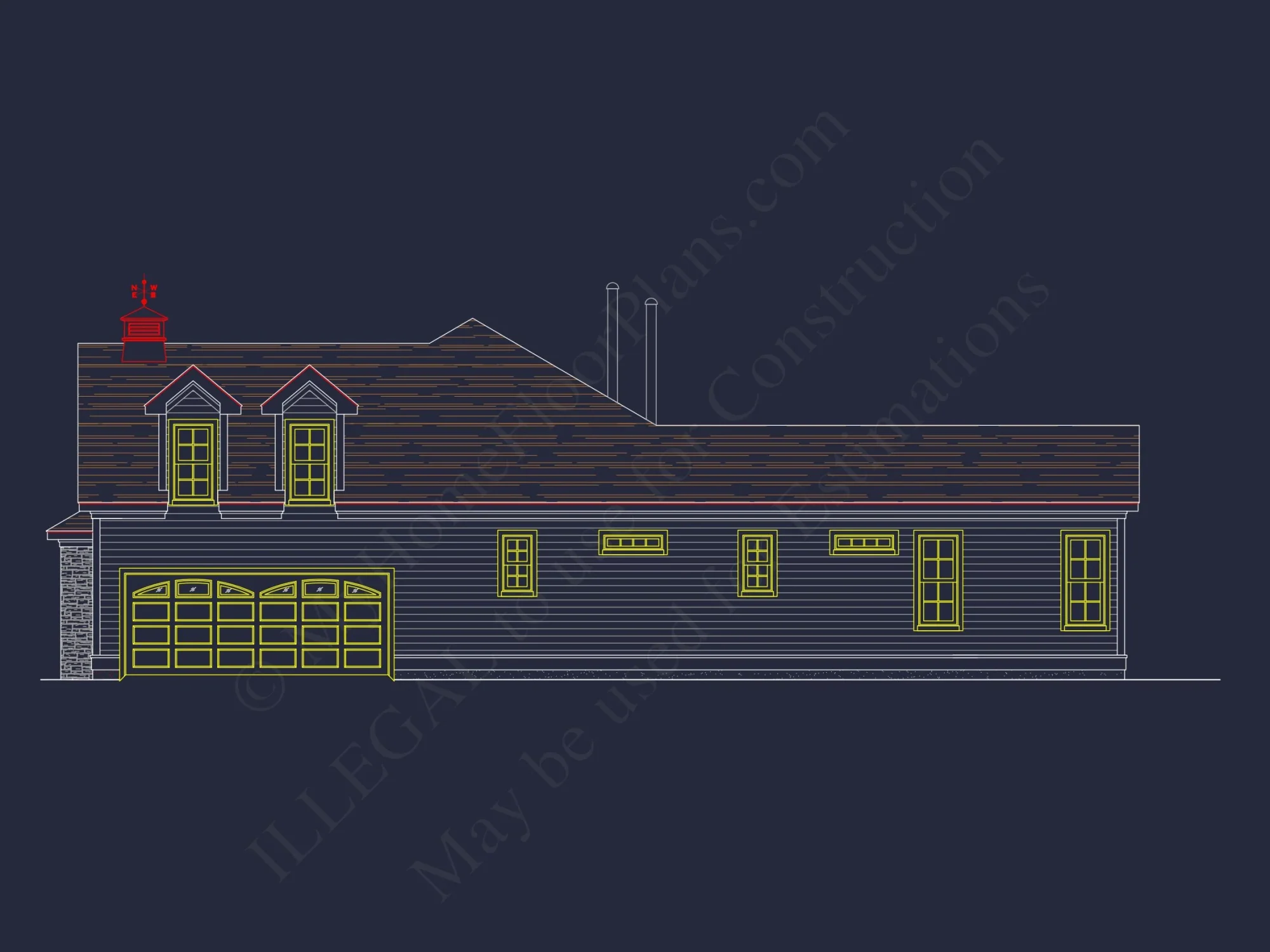 Traditional house Plan with 1 Story, CAD Designs & Floor Blueprint