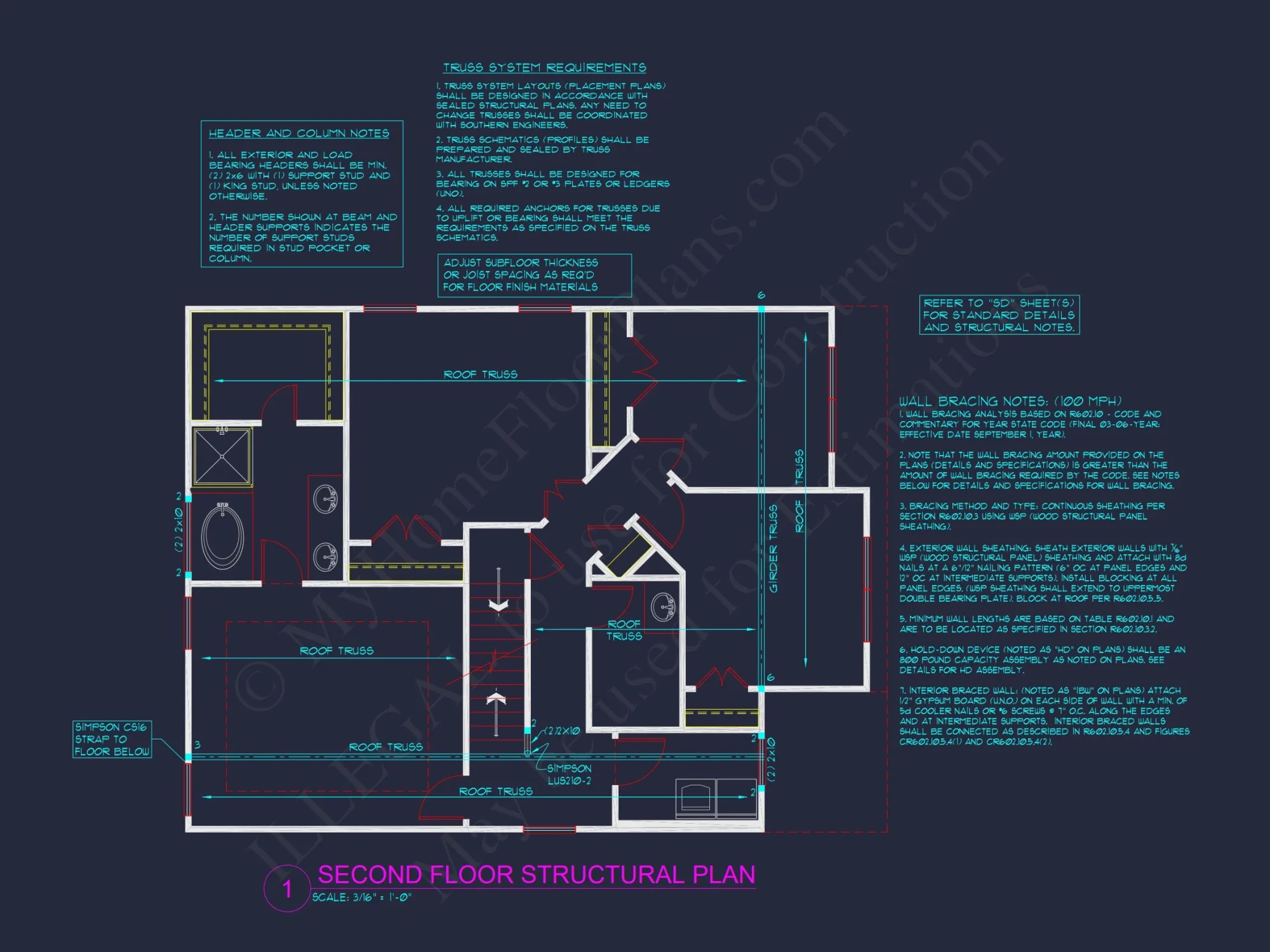 Traditional Craftsman house Plan with Detailed Floor Designs