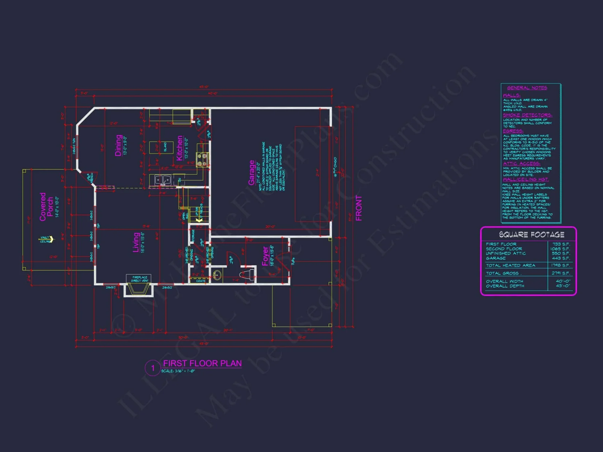 Traditional Craftsman house Plan with Detailed Floor Designs