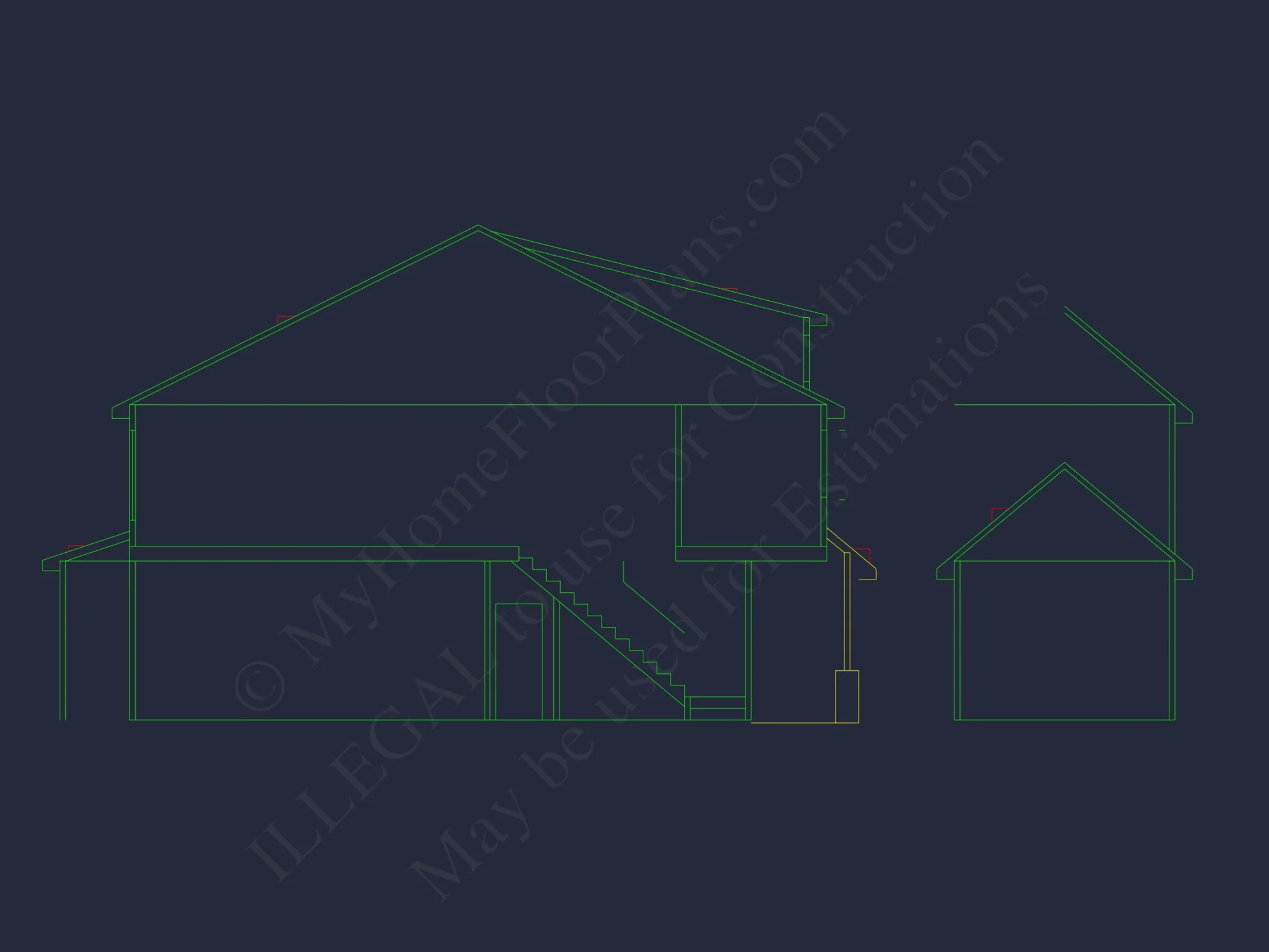 house Plan with 2-Story CAD Designs, 3 Bedrooms & Garage