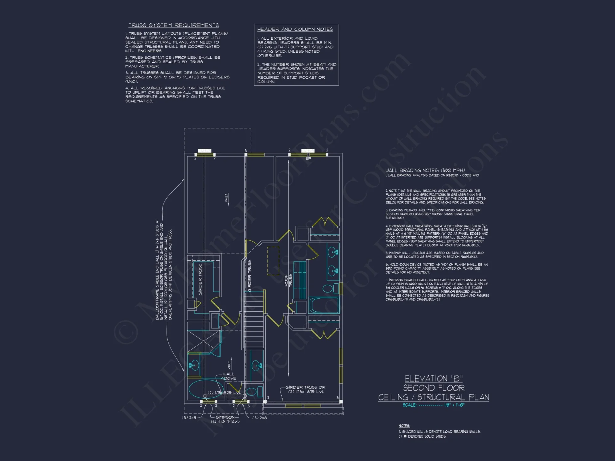 house Plan with 2-Story CAD Designs, 3 Bedrooms & Garage
