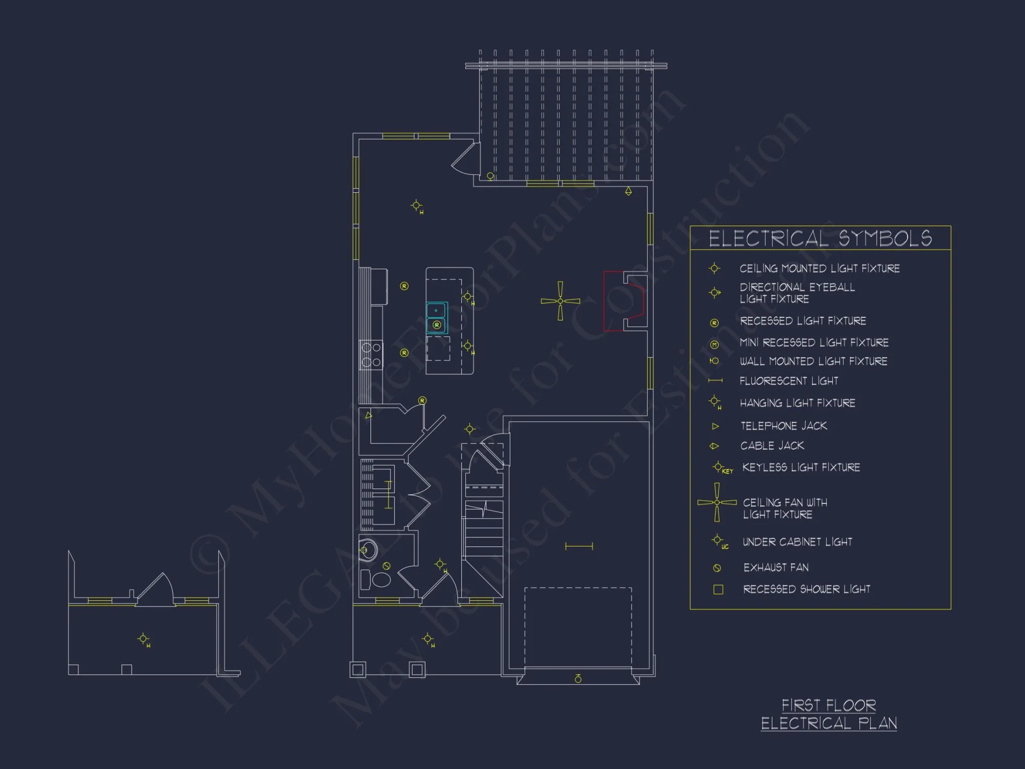 house Plan with 2-Story CAD Designs, 3 Bedrooms & Garage