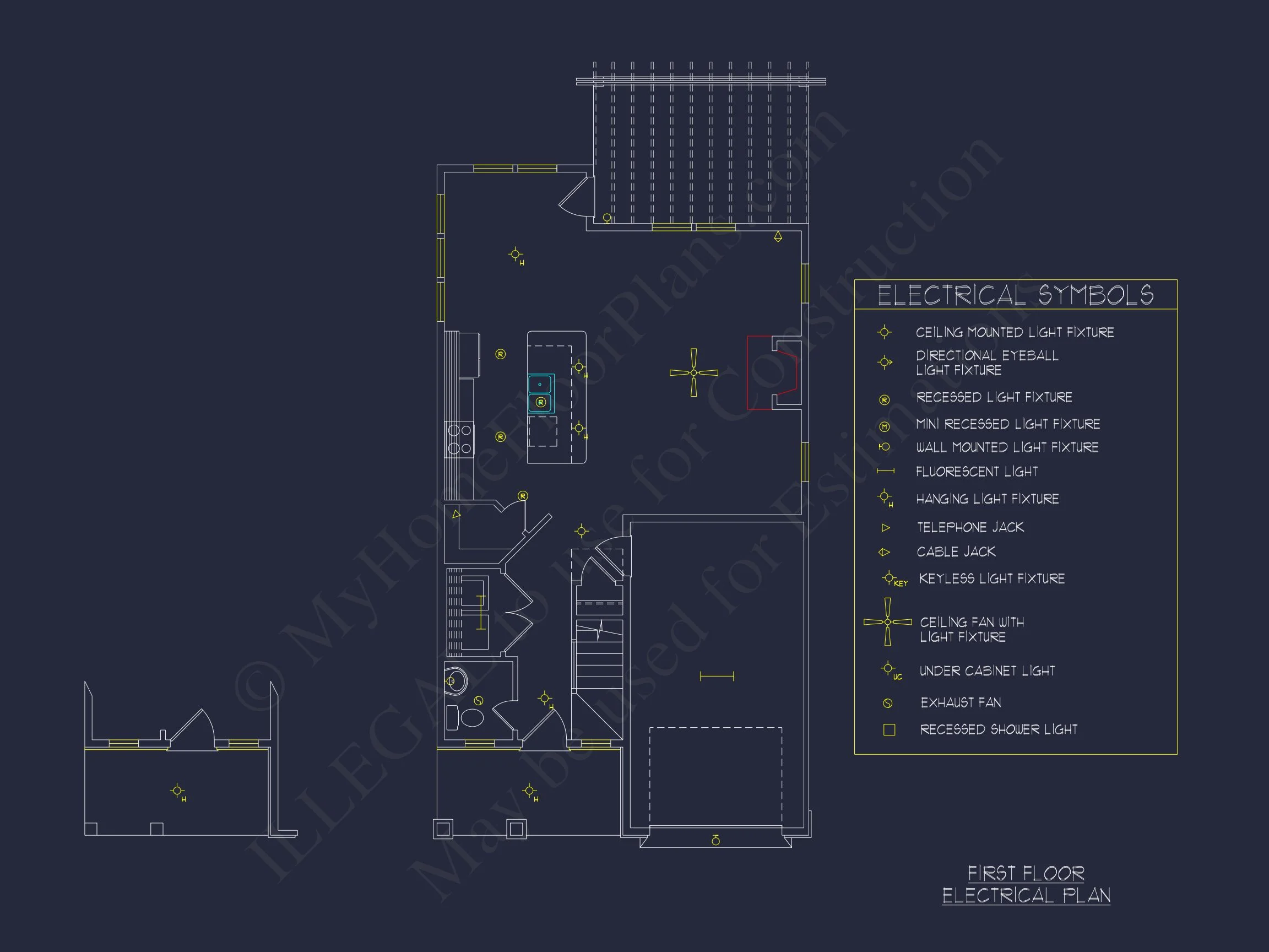 13-1825 HOUSE PLAN - Modern Farmhouse Home Plan - 3-Bed, 2.5-Bath, 1,850 SF 9 house Plan with 2-Story CAD Designs, 3 Bedrooms & Garage