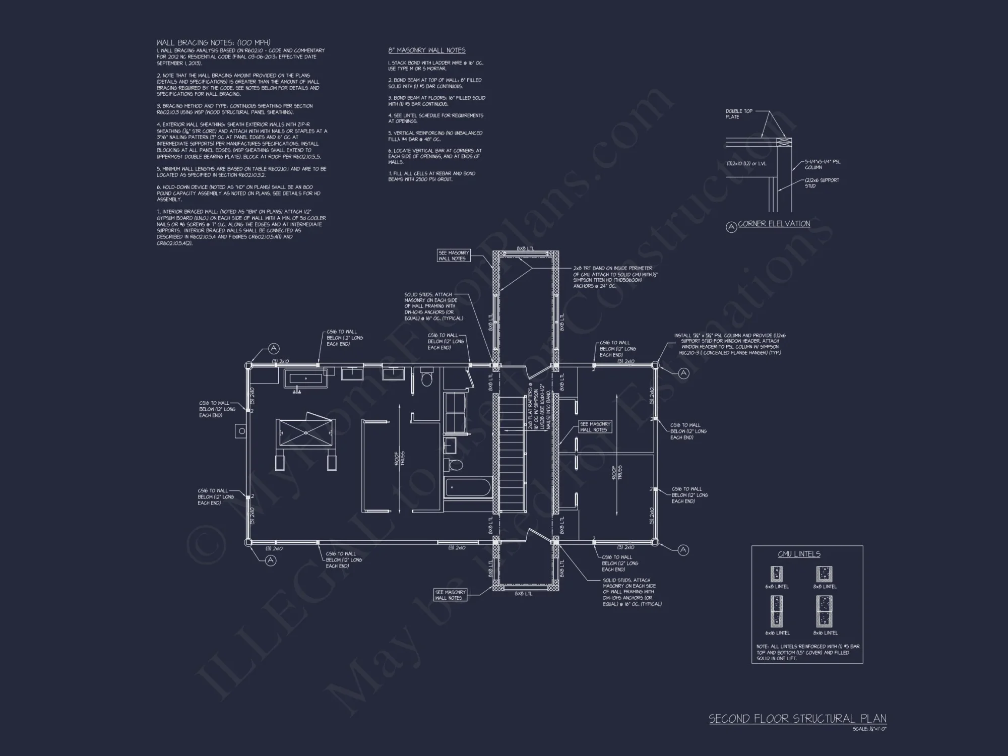Modern house Floor Plan: 2-Story Architectural Designs Blueprint