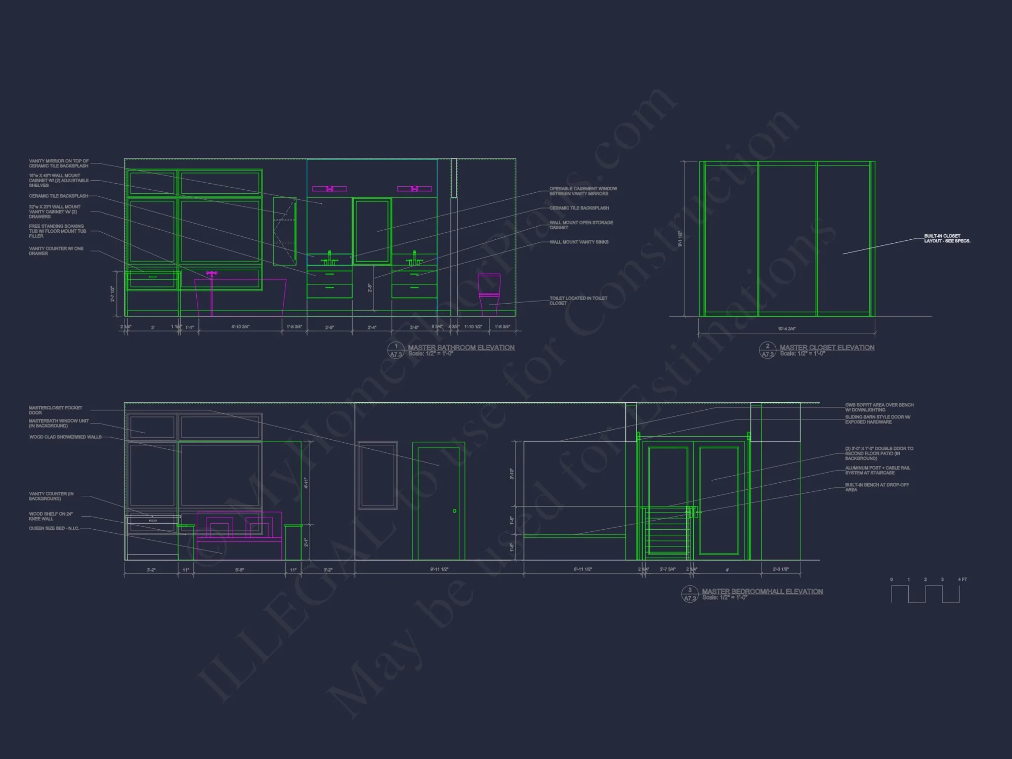 Modern house Floor Plan: 2-Story Architectural Designs Blueprint