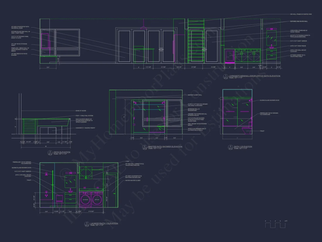 Modern house Floor Plan: 2-Story Architectural Designs Blueprint