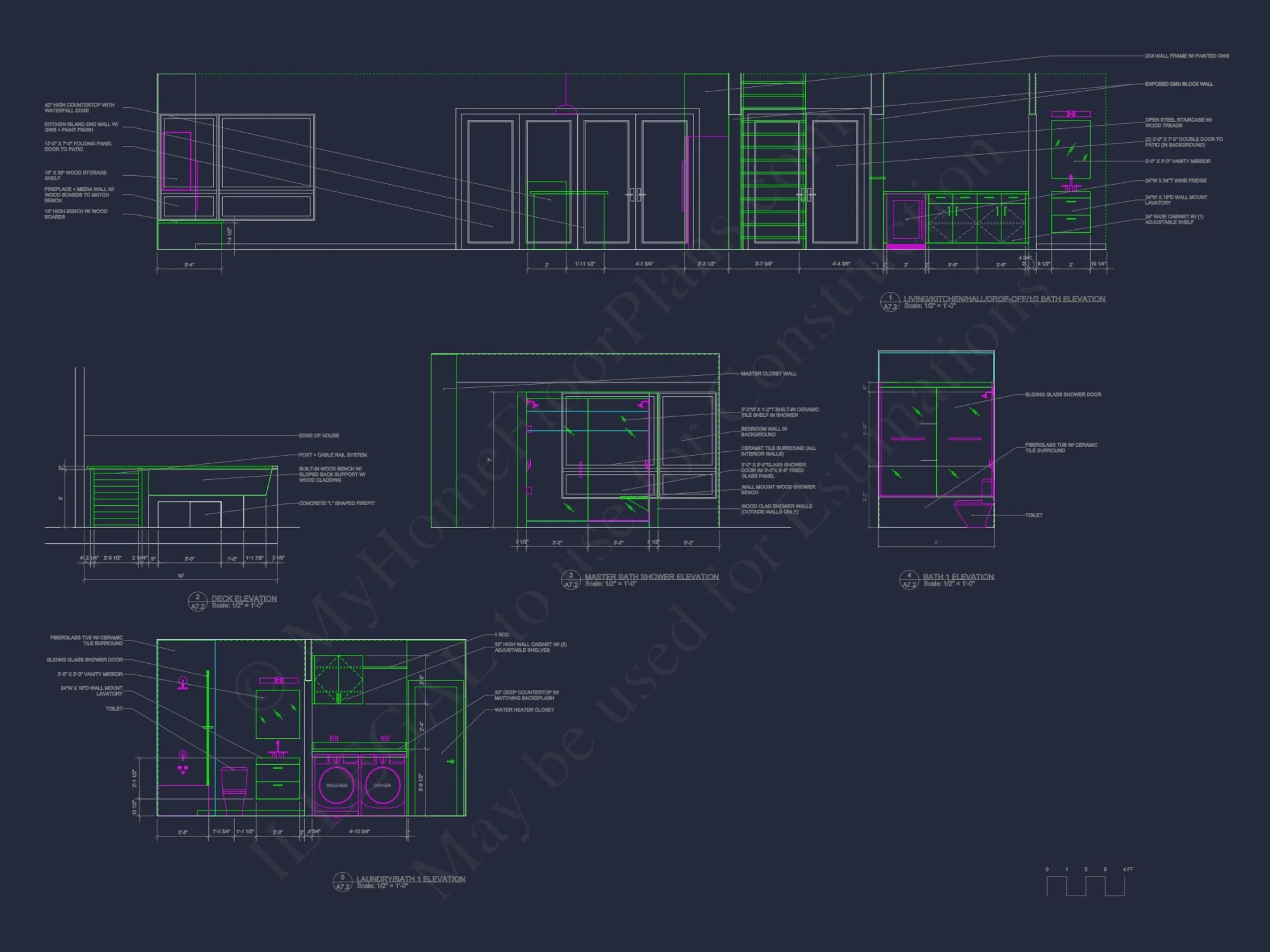 Modern house Floor Plan: 2-Story Architectural Designs Blueprint