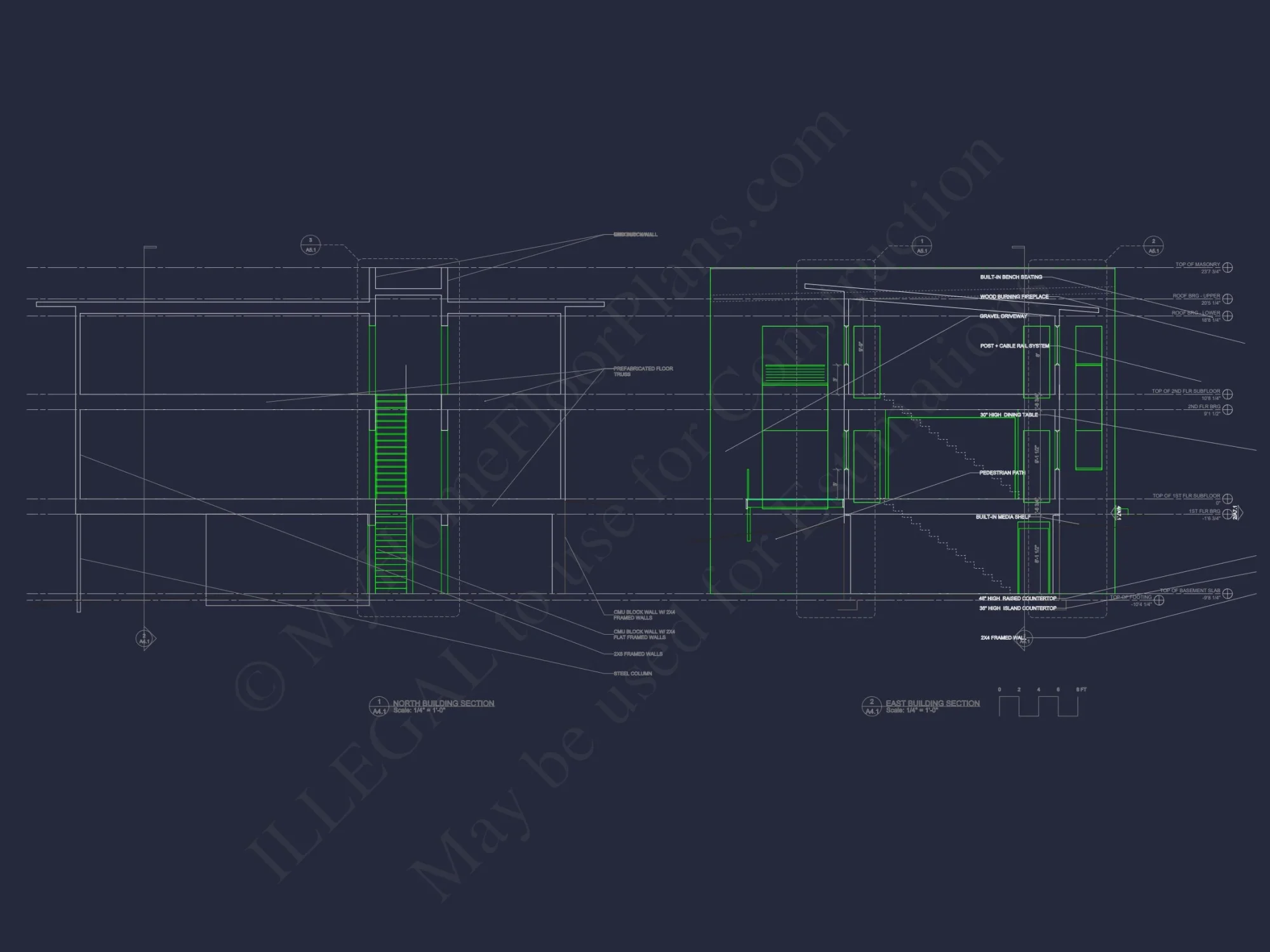 Modern house Floor Plan: 2-Story Architectural Designs Blueprint