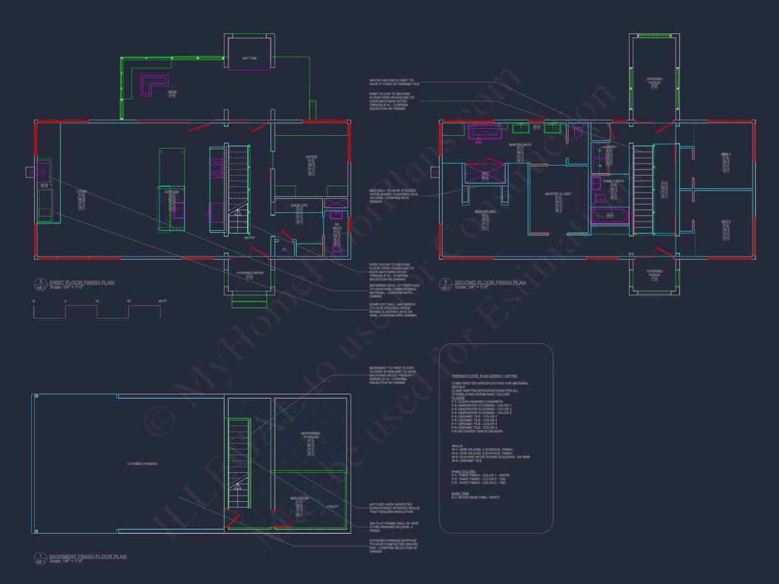 Modern house Floor Plan: 2-Story Architectural Designs Blueprint