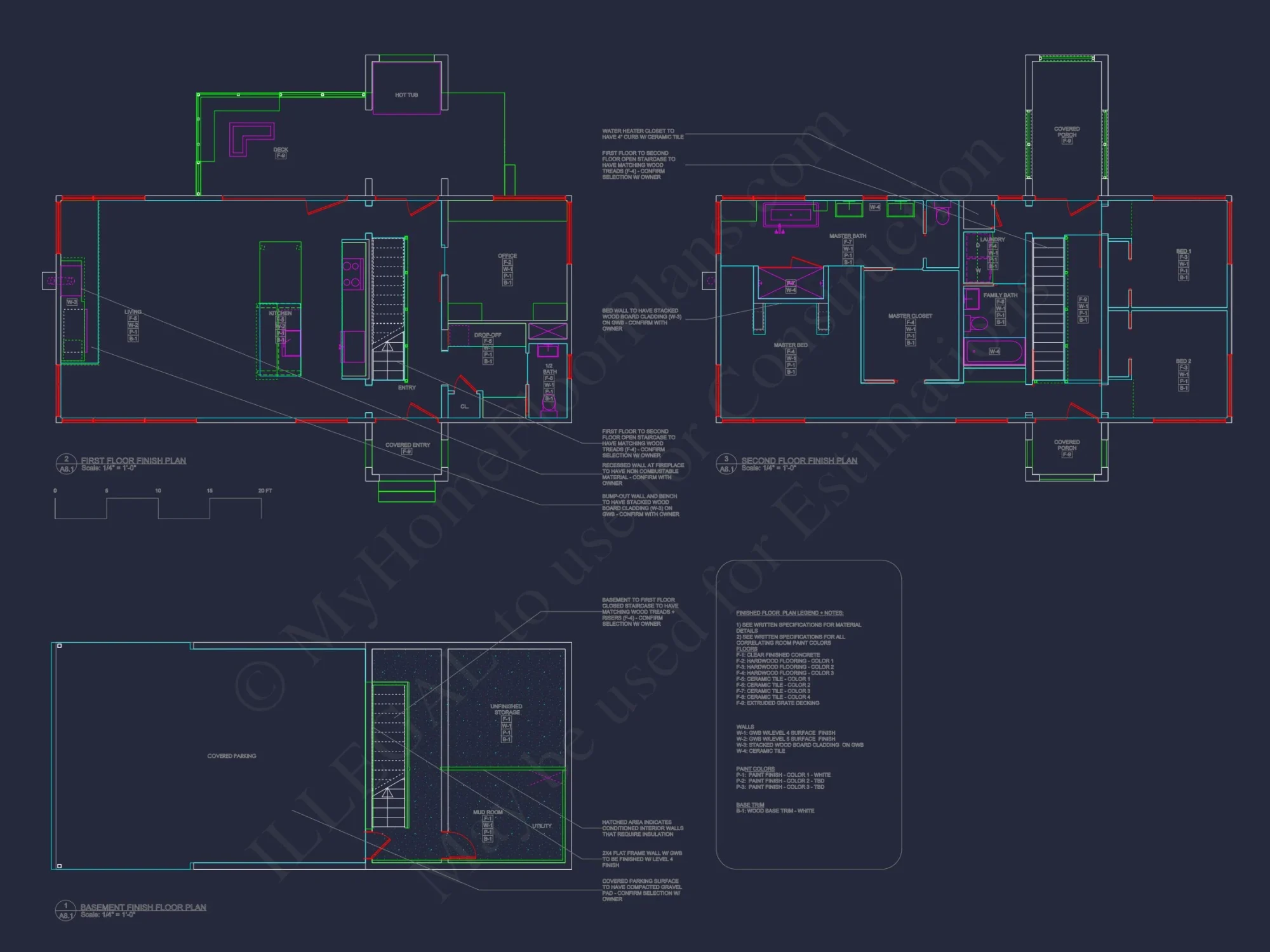 Modern house Floor Plan: 2-Story Architectural Designs Blueprint