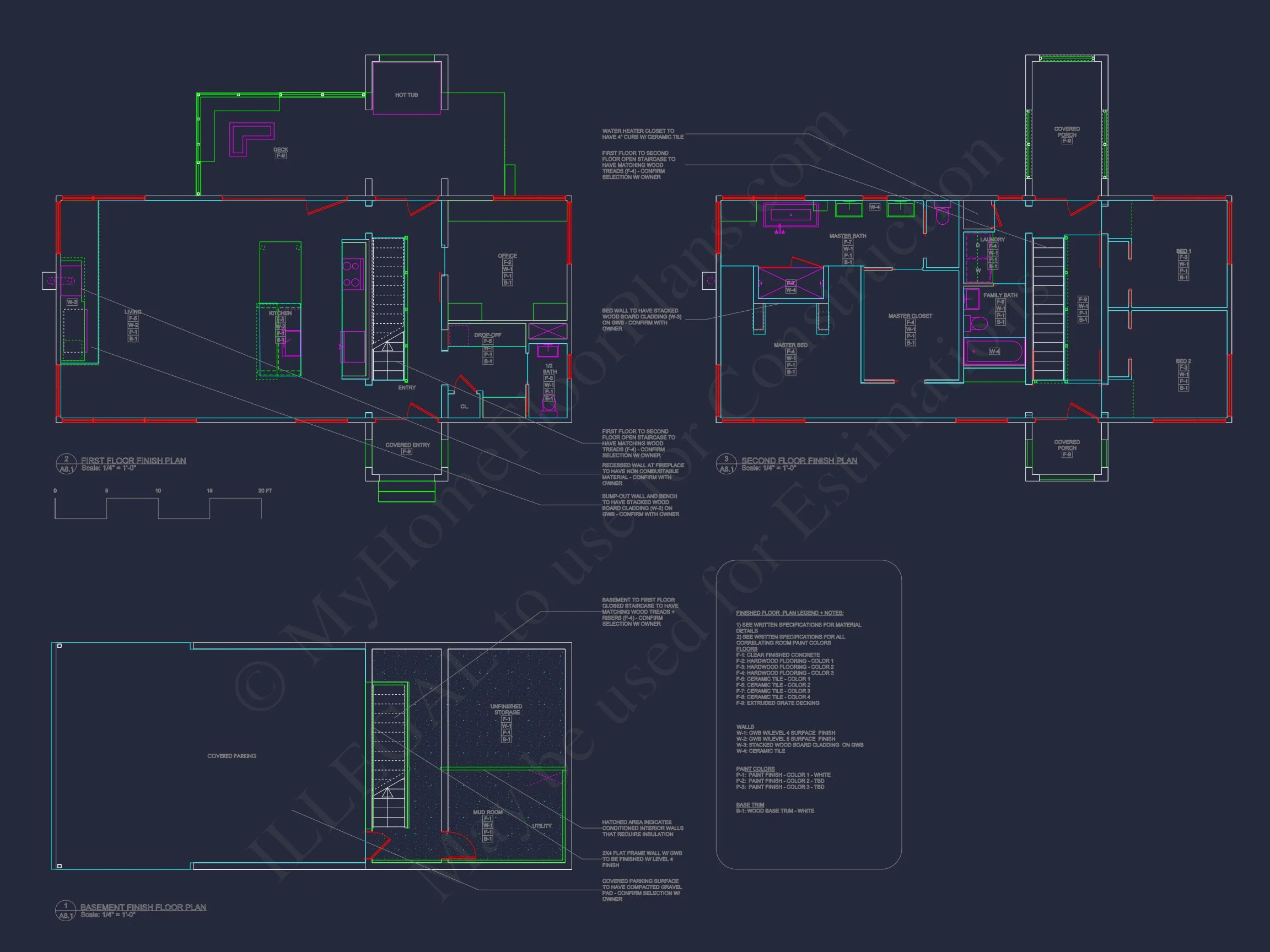 13-1730 HOUSE PLAN - Modern Contemporary Home Plan - 3-Bed, 2.5-Bath, 2,433 SF 11 Modern house Floor Plan: 2-Story Architectural Designs Blueprint