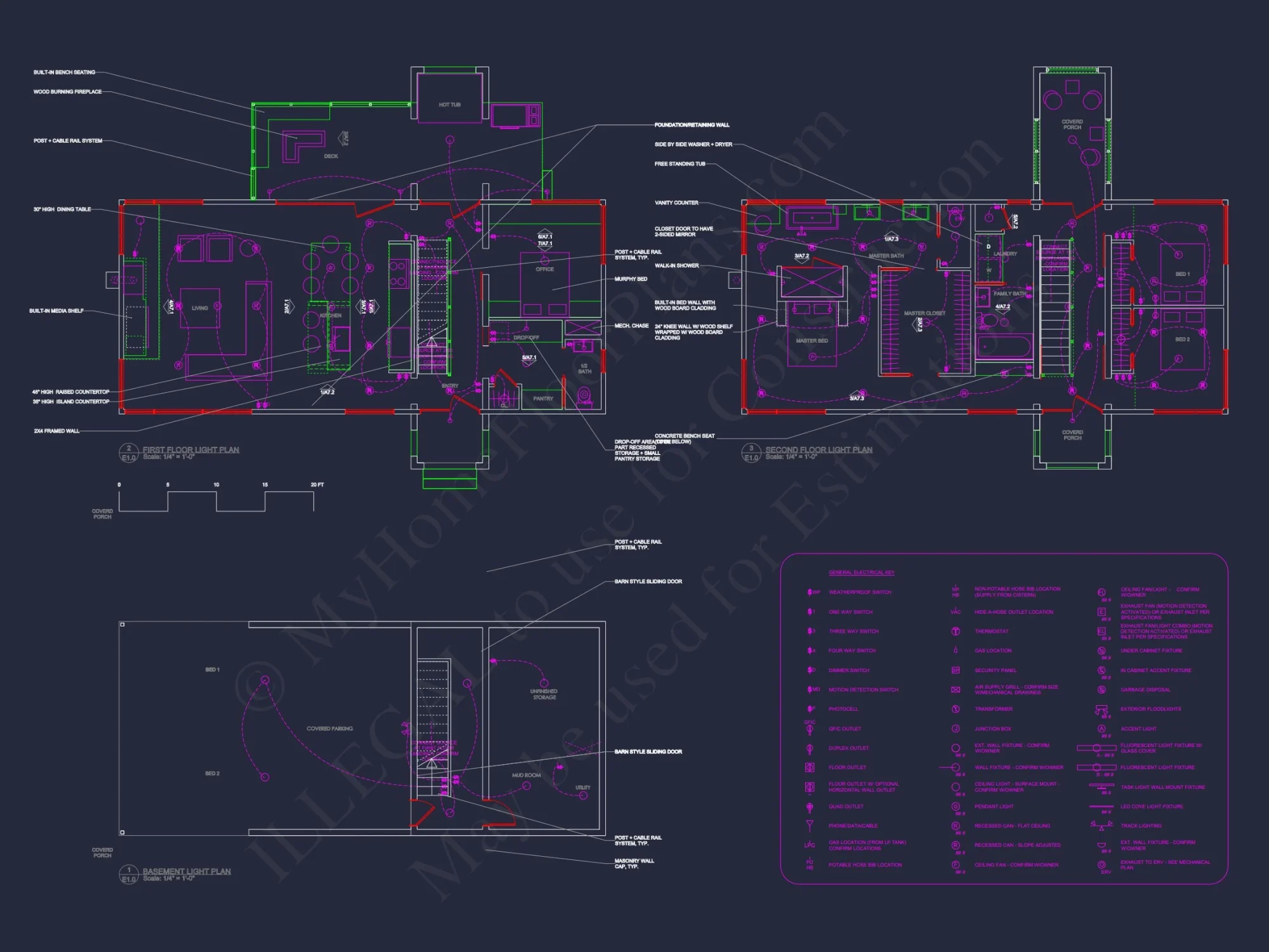 Modern house Floor Plan: 2-Story Architectural Designs Blueprint