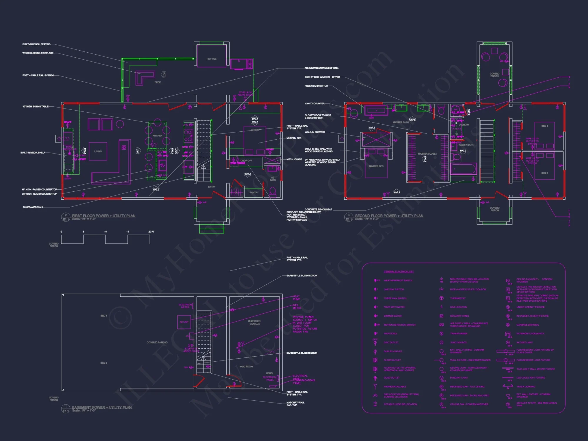 Modern house Floor Plan: 2-Story Architectural Designs Blueprint