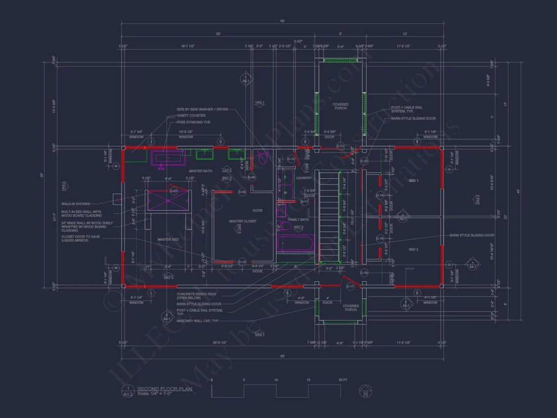 Modern house Floor Plan: 2-Story Architectural Designs Blueprint