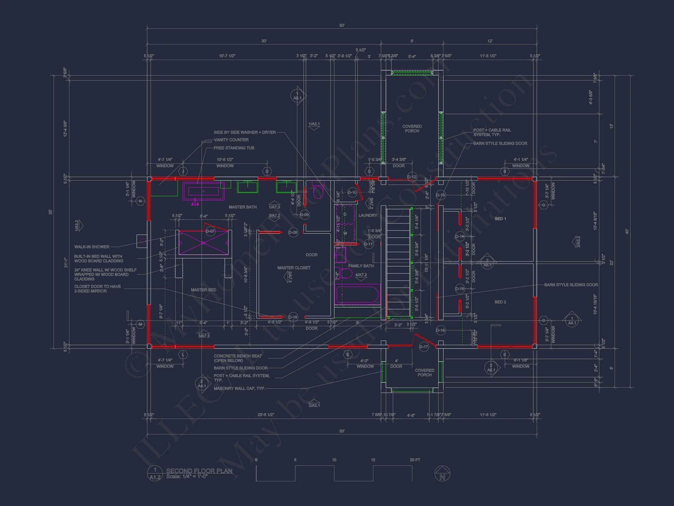 13-1730 HOUSE PLAN - Modern Contemporary Home Plan - 3-Bed, 2.5-Bath, 2,433 SF 6 Modern house Floor Plan: 2-Story Architectural Designs Blueprint