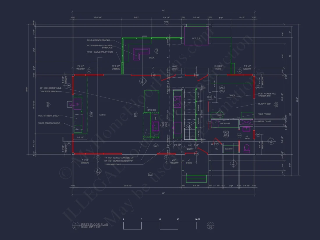 Modern house Floor Plan: 2-Story Architectural Designs Blueprint