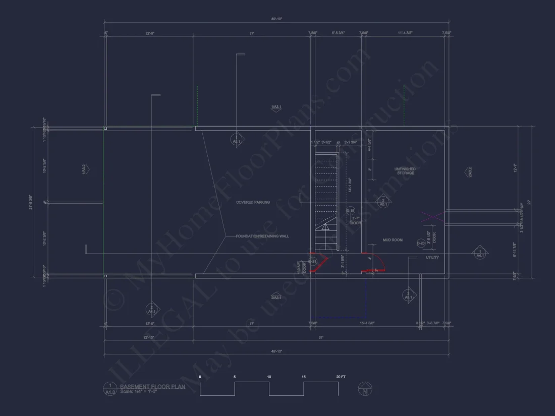 Modern house Floor Plan: 2-Story Architectural Designs Blueprint