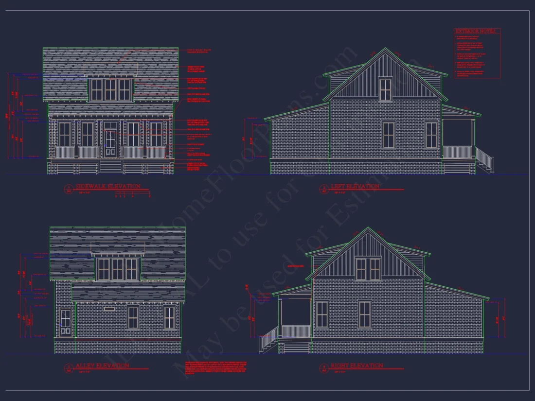Modern Craftsman house Plan: 1.5 Story Floor Plan Designs