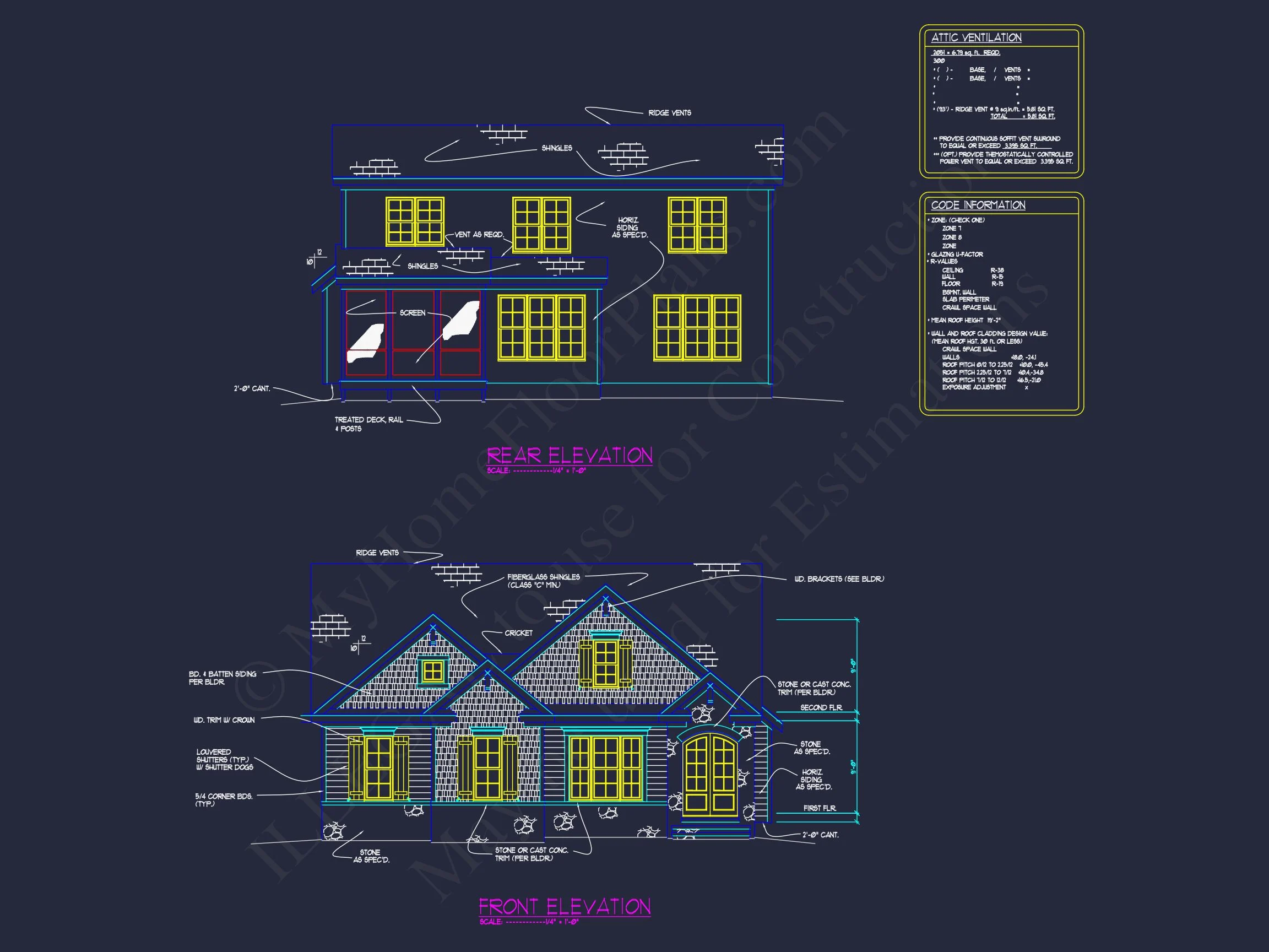 13-1675 HOUSE PLAN - Traditional Home Plan - 3-Bed, 2-Bath, 2,050 SF 8 Efficient house Plan: Detailed Floor Blueprint Design