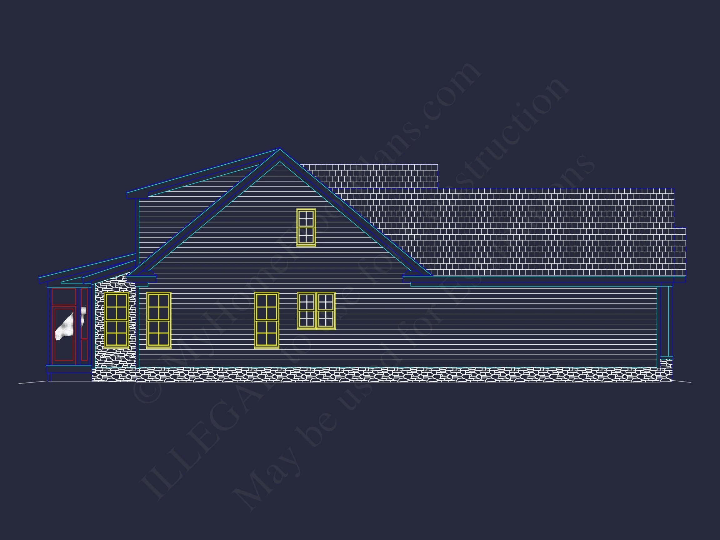 13-1675 HOUSE PLAN - Traditional Home Plan - 3-Bed, 2-Bath, 2,050 SF 4 Efficient house Plan: Detailed Floor Blueprint Design