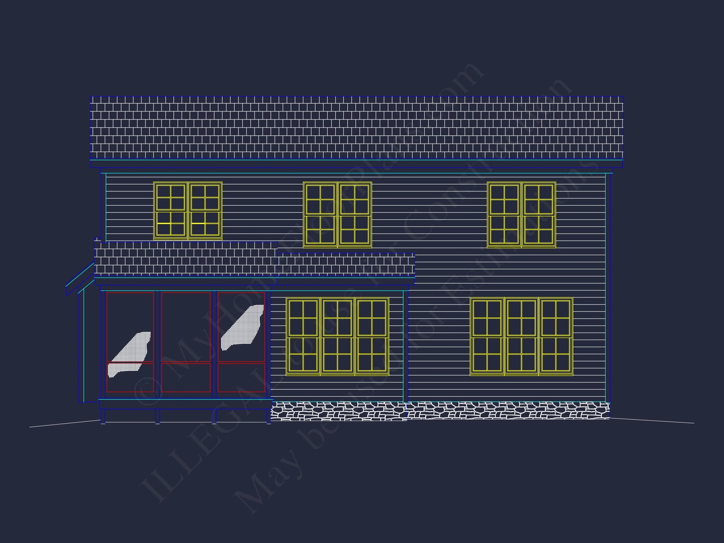 13-1675 HOUSE PLAN - Traditional Home Plan - 3-Bed, 2-Bath, 2,050 SF 3 Efficient house Plan: Detailed Floor Blueprint Design