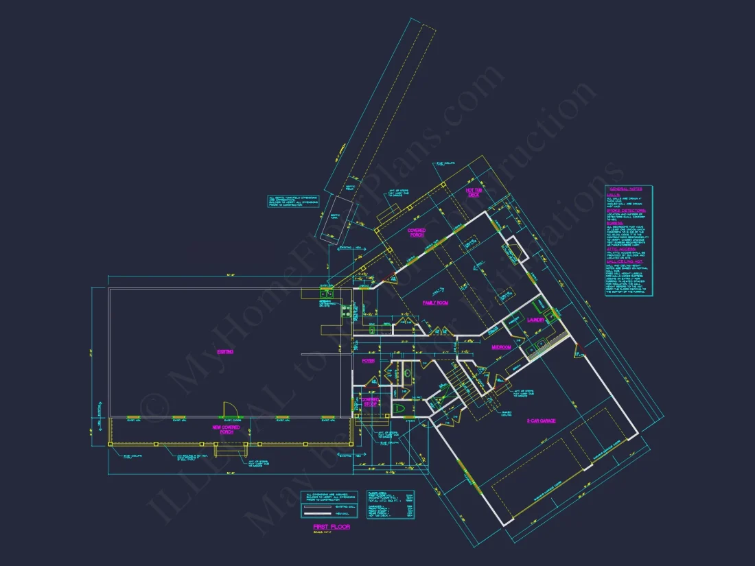 Customizable house Floor Plan with CAD and Blueprint Designs