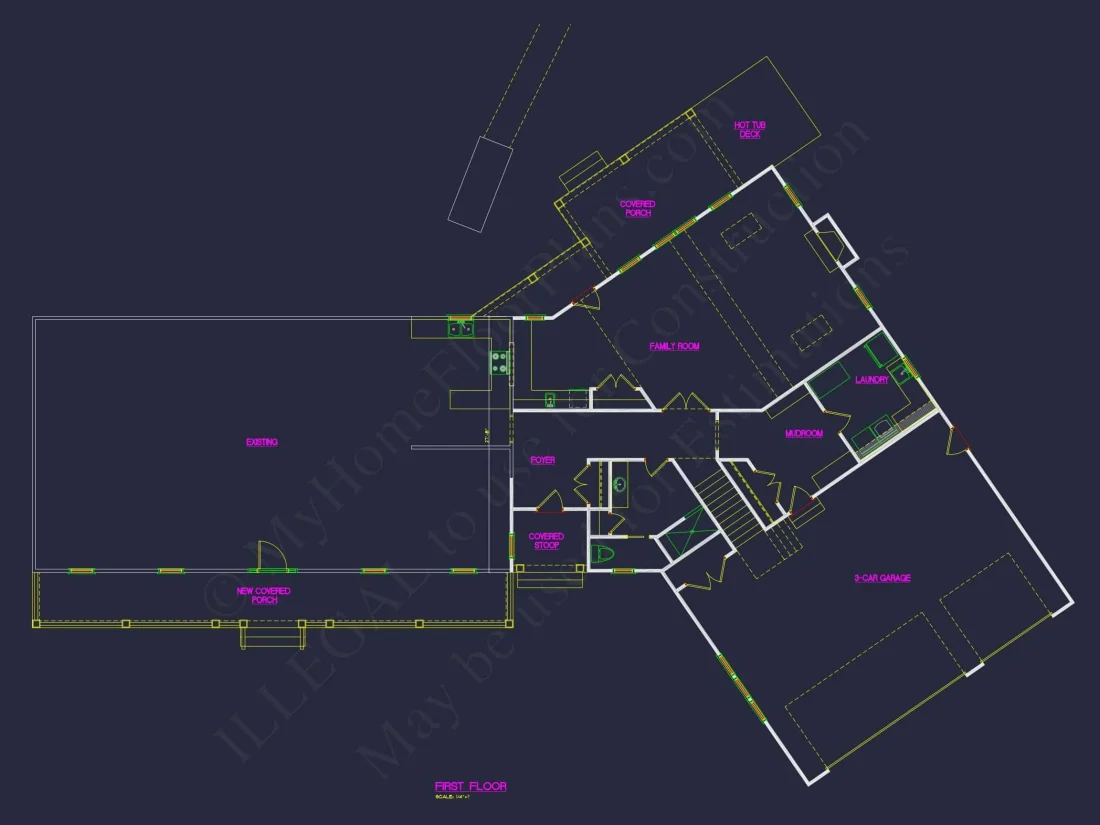Customizable house Floor Plan with CAD and Blueprint Designs