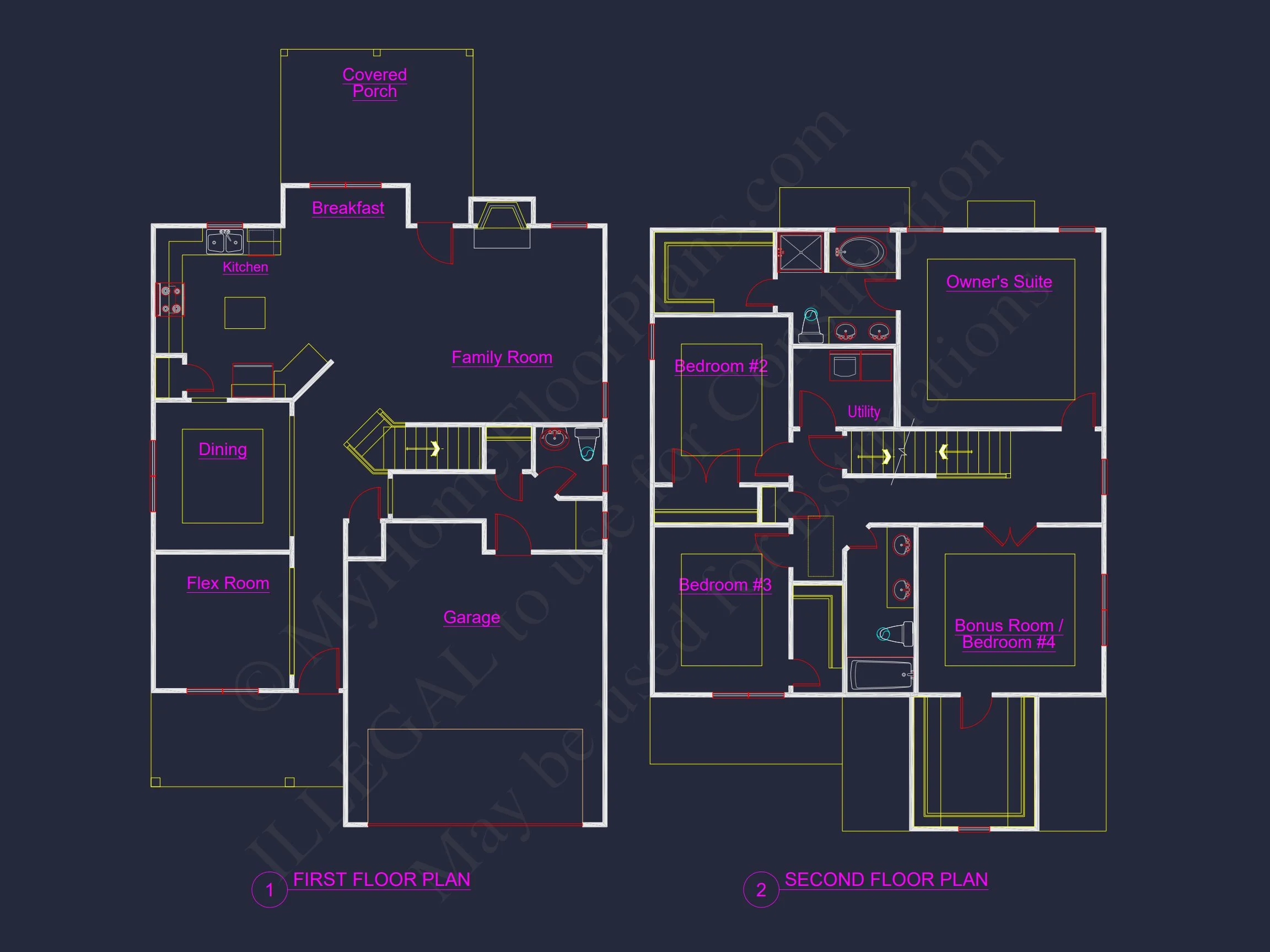 13-1560 HOUSE PLAN - Traditional Home Plan - 4-Bed, 2.5-Bath, 2,293 SF 14 2.5 Floors & 4 Bedrooms
