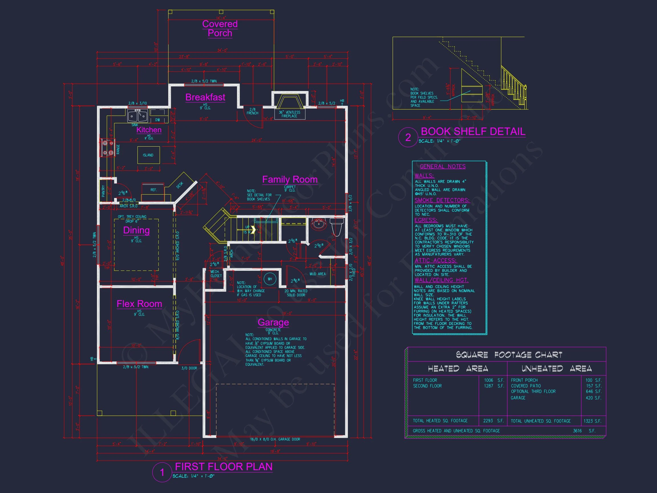 13-1560 HOUSE PLAN - Traditional Home Plan - 4-Bed, 2.5-Bath, 2,293 SF 6 2.5 Floors & 4 Bedrooms