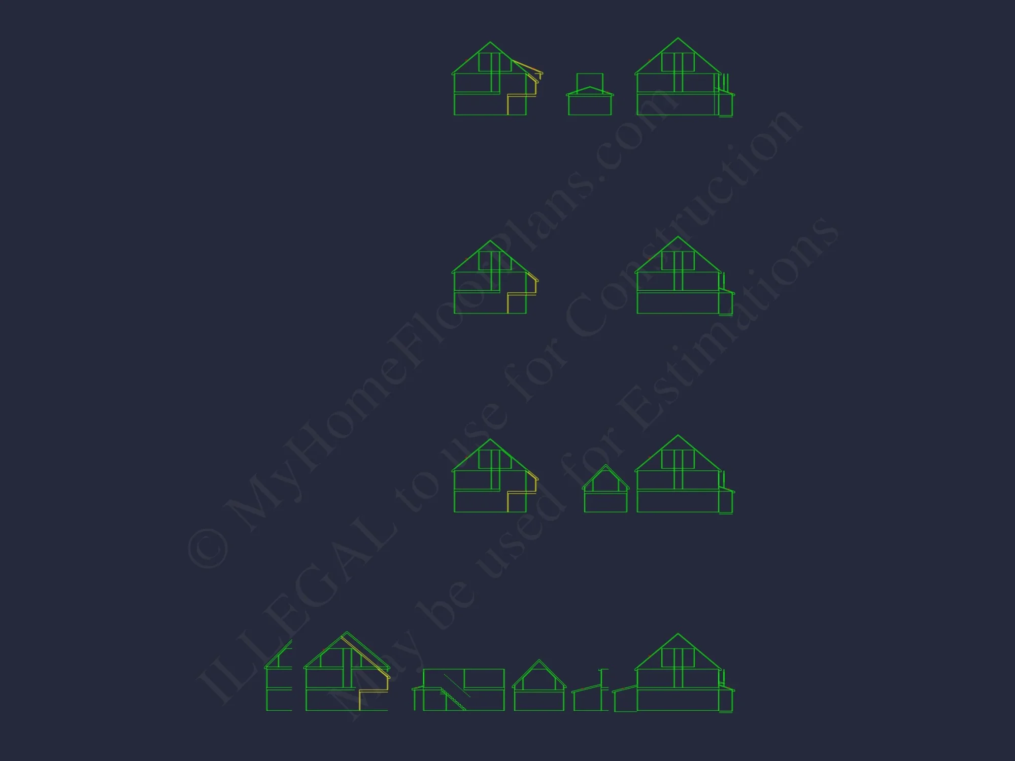 Traditional Craftsman house Plan with 2 Floors & CAD Blueprints